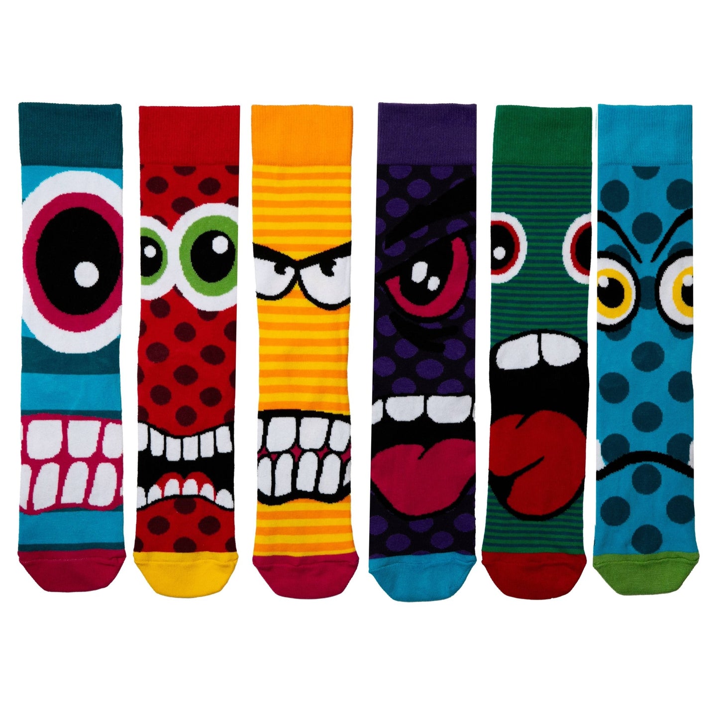 Sock Academy - THE STRESS HEADS 6 Odd Socks Gift Box - United Oddsocks - UK 6 - 11 EUR 39 - 46 US 7 - 12 - Guzzgoggs