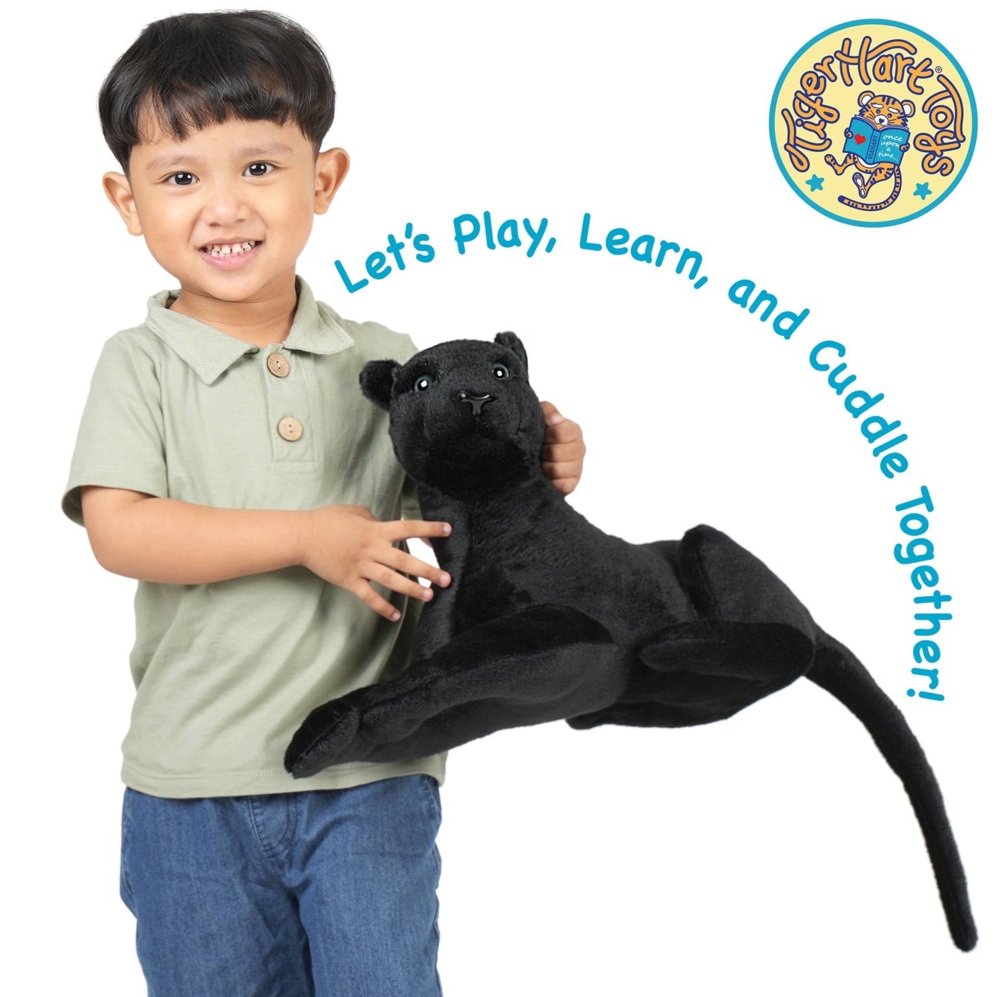 VIAHART Sid The Panther - Squeeze Me! 17 Inch Stuffed Animal Plush - Guzzgoggs