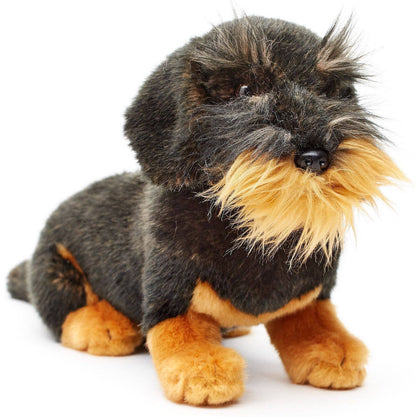 Uni Toys - Wire-haired dachshund, sitting, 22cm height - cuddly/plush toy