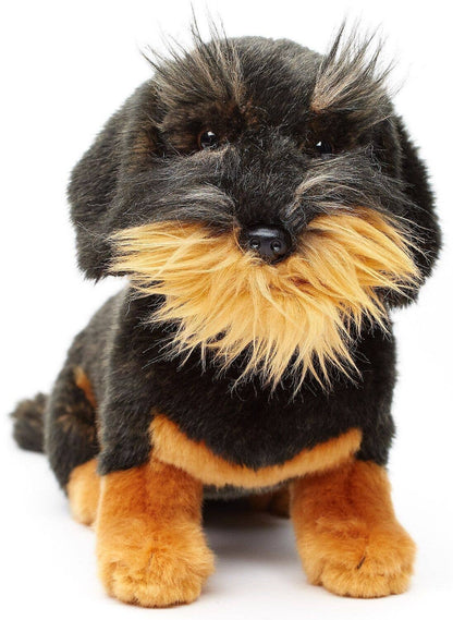 Uni Toys - Wire-haired dachshund, sitting, 22cm height - cuddly/plush toy