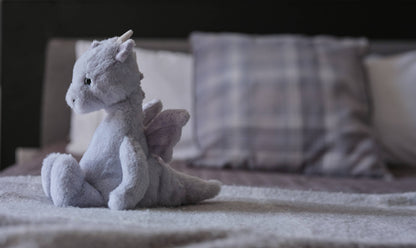 Charlie Bears Ltd - Draco Dragon Cloudy Grey Soft Plush Toy Teddy Bear
