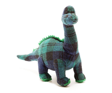 Best Years Diplodocus Dinosaur Baby Rattle in Tartan - Guzzgoggs