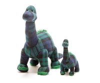 Best Years Diplodocus Dinosaur Baby Rattle in Tartan - Guzzgoggs