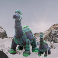 Best Years Diplodocus Dinosaur Baby Rattle in Tartan - Guzzgoggs
