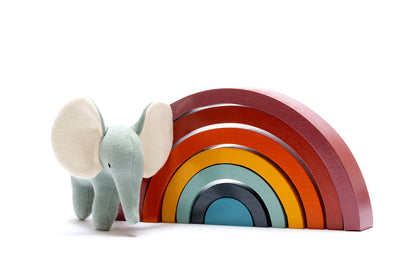 Best Years Fair trade, handmade wood rainbow toy in contemporary colours - Guzzgoggs