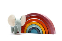 Best Years Fair trade, handmade wood rainbow toy in contemporary colours - Guzzgoggs