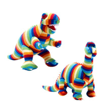 Best Years Knitted Diplodocus Dinosaur Plush Toy in Bold Stripes - Guzzgoggs