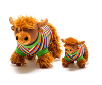 Best Years Knitted Highland Cow Plush Toy in Stripe Jumper - Guzzgoggs
