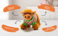 Best Years Knitted Highland Cow Plush Toy in Stripe Jumper - Guzzgoggs