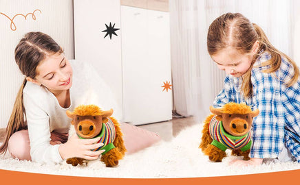 Best Years Knitted Highland Cow Plush Toy in Stripe Jumper - Guzzgoggs
