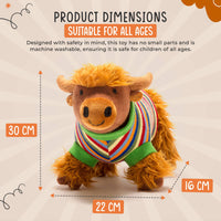 Best Years Knitted Highland Cow Plush Toy in Stripe Jumper - Guzzgoggs