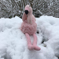 Best Years Knitted, Plush and Tweed Pink Flamingo Baby Rattle - Guzzgoggs