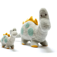 Best Years Large Organic Cotton Dinosaur Plush Toy, Diplodocus Grey - Guzzgoggs