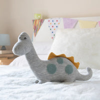 Best Years Large Organic Cotton Dinosaur Plush Toy, Diplodocus Grey - Guzzgoggs