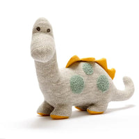 Best Years Large Organic Cotton Dinosaur Plush Toy, Diplodocus Grey - Guzzgoggs