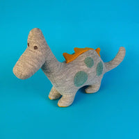 Best Years Large Organic Cotton Dinosaur Plush Toy, Diplodocus Grey - Guzzgoggs