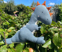 Best Years Large Organic Cotton Dinosaur Plush Toy, T Rex Blue - Guzzgoggs
