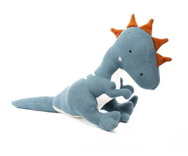 Best Years Large Organic Cotton Dinosaur Plush Toy, T Rex Blue - Guzzgoggs