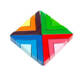 Best Years Square Wooden Rainbow Puzzle Toy, Fair Trade and Handmade - Guzzgoggs