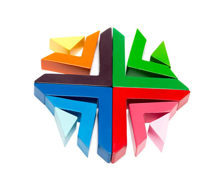 Best Years Square Wooden Rainbow Puzzle Toy, Fair Trade and Handmade - Guzzgoggs