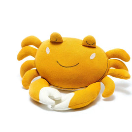 Best Years Tactile Crab Plush Toy Knitted Organic Cotton in Mustard - Guzzgoggs