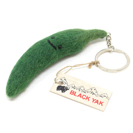 Black Yak - Felt Keychain - Chilli Felt Bag Charm Keyring - Green Chilli - Guzzgoggs