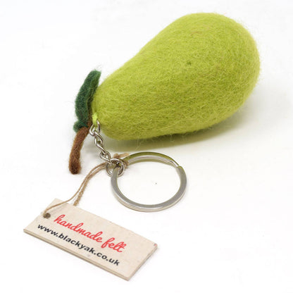 Black Yak - Felt Keychain - Pear Felt Keyring - Guzzgoggs