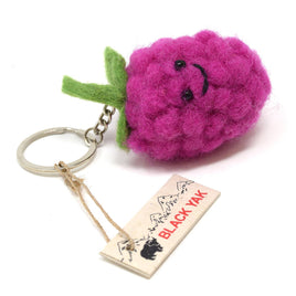 Black Yak - Felt Keychain - Raspberry Felt Bag Charm - Guzzgoggs