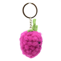 Black Yak - Felt Keychain - Raspberry Felt Bag Charm - Guzzgoggs
