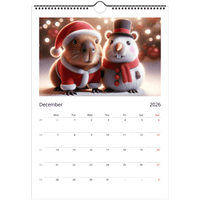 Capybara Wall Calendar 2026 A4 Size - Guzzgoggs