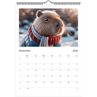 Capybara Wall Calendar 2026 A4 Size - Guzzgoggs