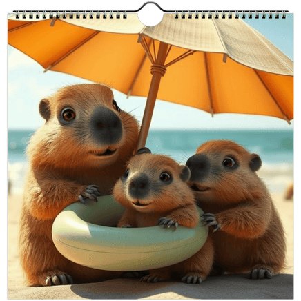 Capybara Wall Calendar 2026 A4 Size - Guzzgoggs