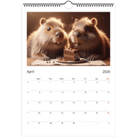 Capybara Wall Calendar 2026 A4 Size - Guzzgoggs