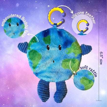 Celestial Buddies Crunch Bunch Earth Baby Teether Lovey - Guzzgoggs