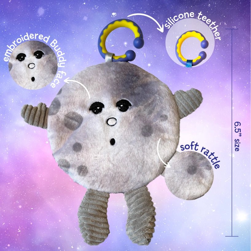Celestial Buddies: Crunch Bunch Moon Baby Teether Lovey - Guzzgoggs