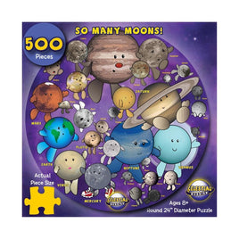 Celestial Buddies: So Many Moons! 500 Piece Education Space Puzzle - Guzzgoggs