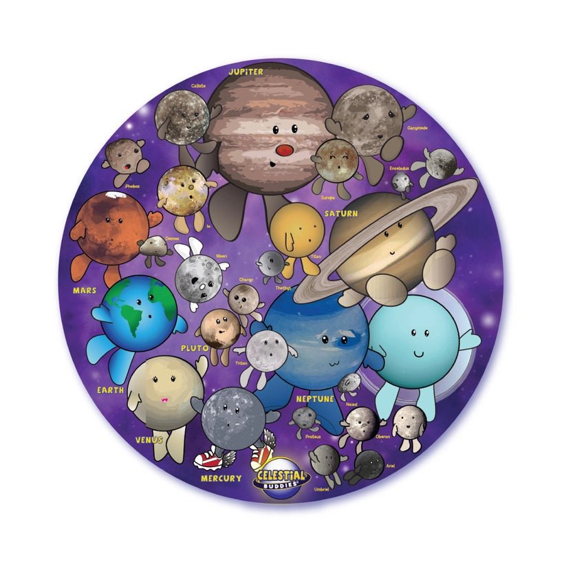 Celestial Buddies: So Many Moons! 500 Piece Education Space Puzzle - Guzzgoggs