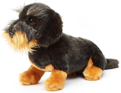 Uni Toys - Wire-haired dachshund, sitting, 22cm height - cuddly/plush toy