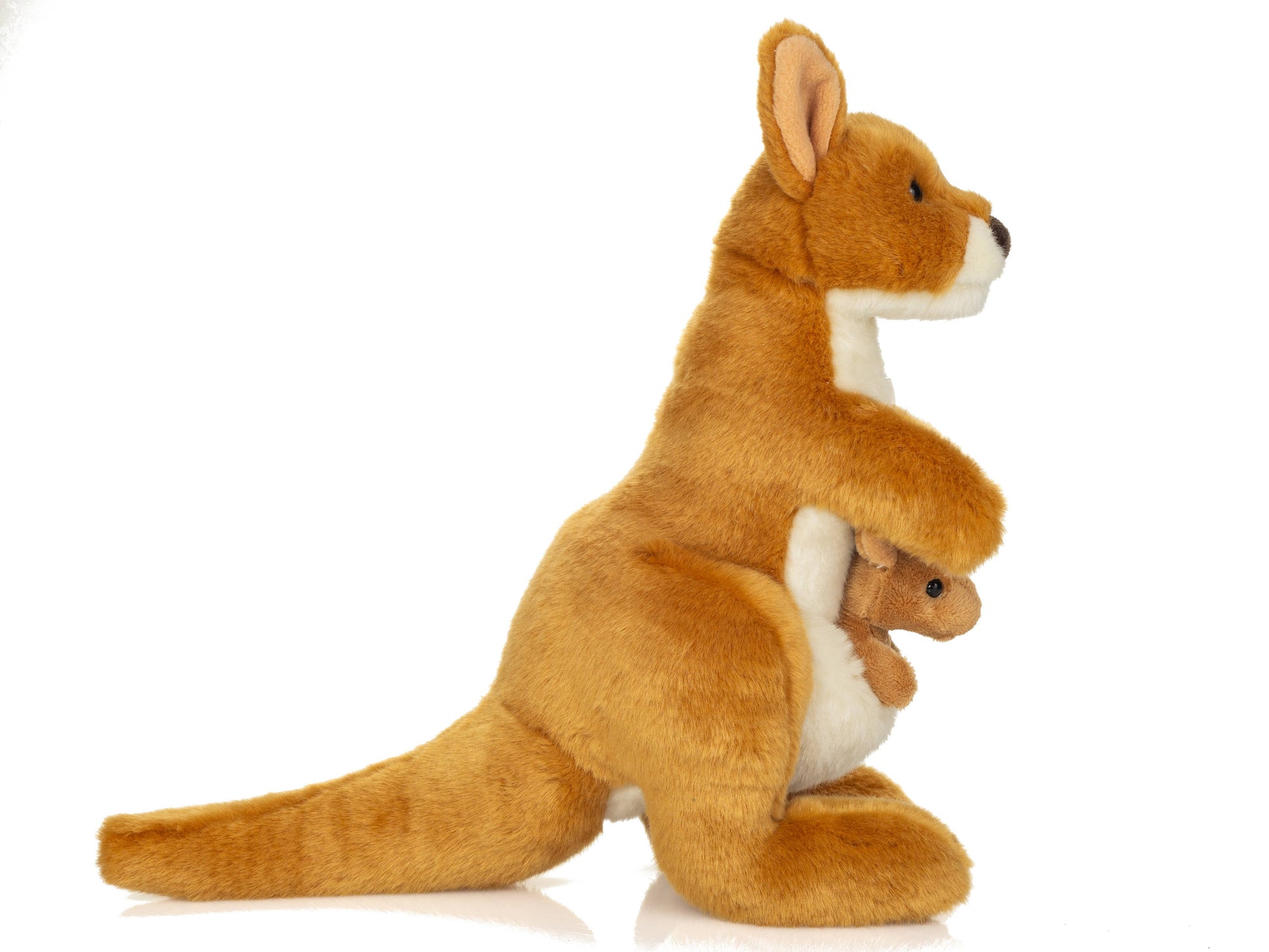 Teddy Hermann - Kangaroo with Baby 30 cm - Plush Toy - Stuffed Animal - Guzzgoggs