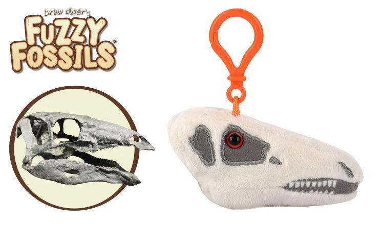 Fuzzy Fossils Stegosaurus Skull Key Chain - Guzzgoggs