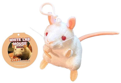 Giant Microbes White Lab Mouse Keyring - Guzzgoggs