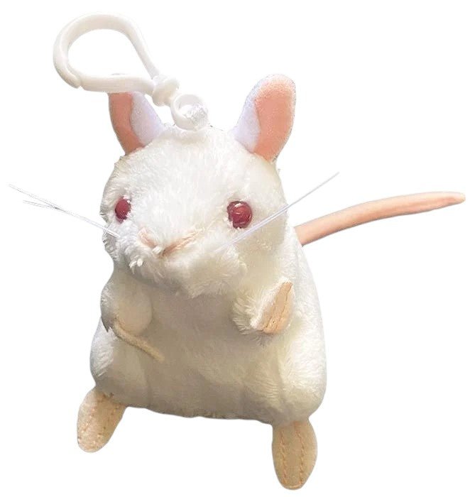 Giant Microbes White Lab Mouse Keyring - Guzzgoggs