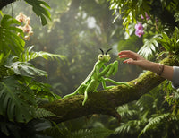 Guzzgoggs green plush praying mantis toy, 34 cm, made from soft polyester with recycled filling.