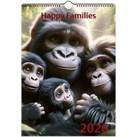 Happy Families Wall calendars 2026 Our Beautiful Animals - Guzzgoggs