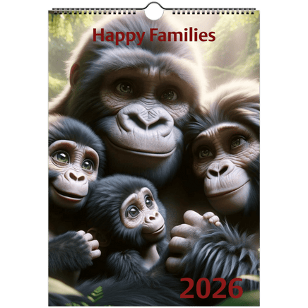 Happy Families Wall calendars 2026 Our Beautiful Animals - Guzzgoggs