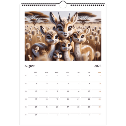 Happy Families Wall calendars 2026 Our Beautiful Animals - Guzzgoggs