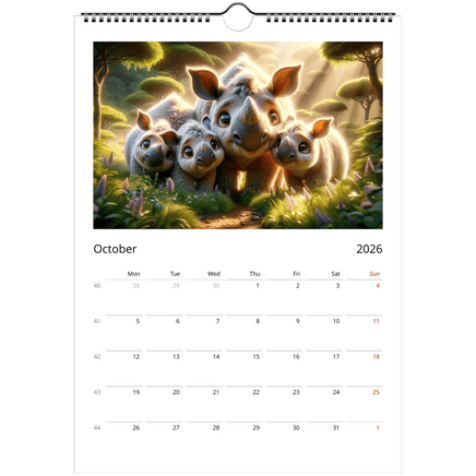 Happy Families Wall calendars 2026 Our Beautiful Animals - Guzzgoggs