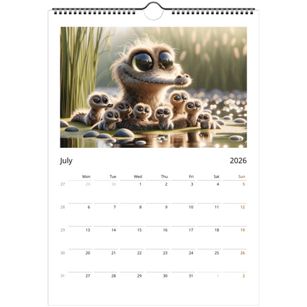 Happy Families Wall calendars 2026 Our Beautiful Animals - Guzzgoggs