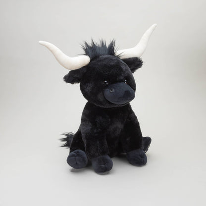 Jomanda Black Large Longhorn Highland Plush Cow - 30cm - Guzzgoggs