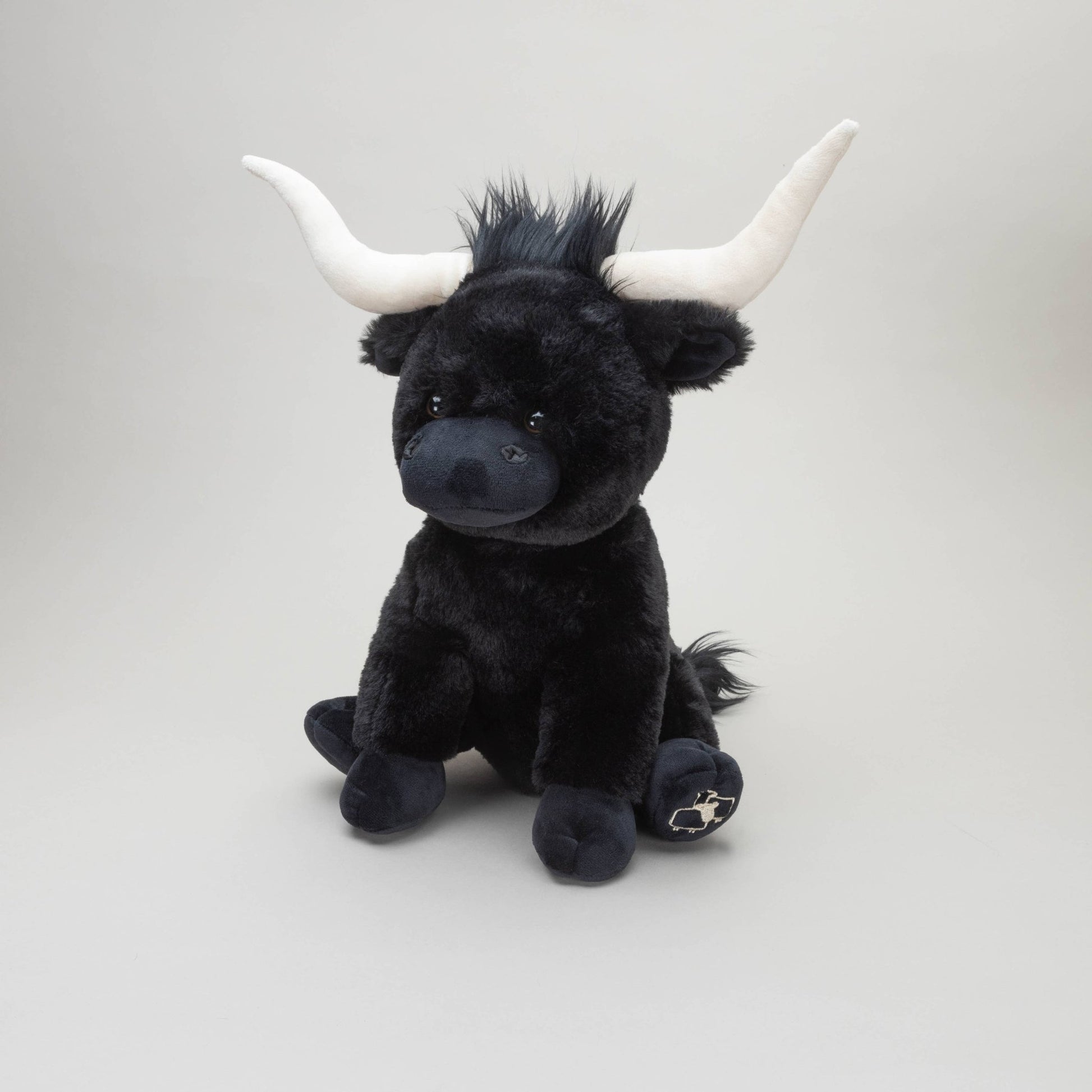 Jomanda Black Large Longhorn Highland Plush Cow - 30cm - Guzzgoggs